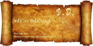 Vén Dávid névjegykártya